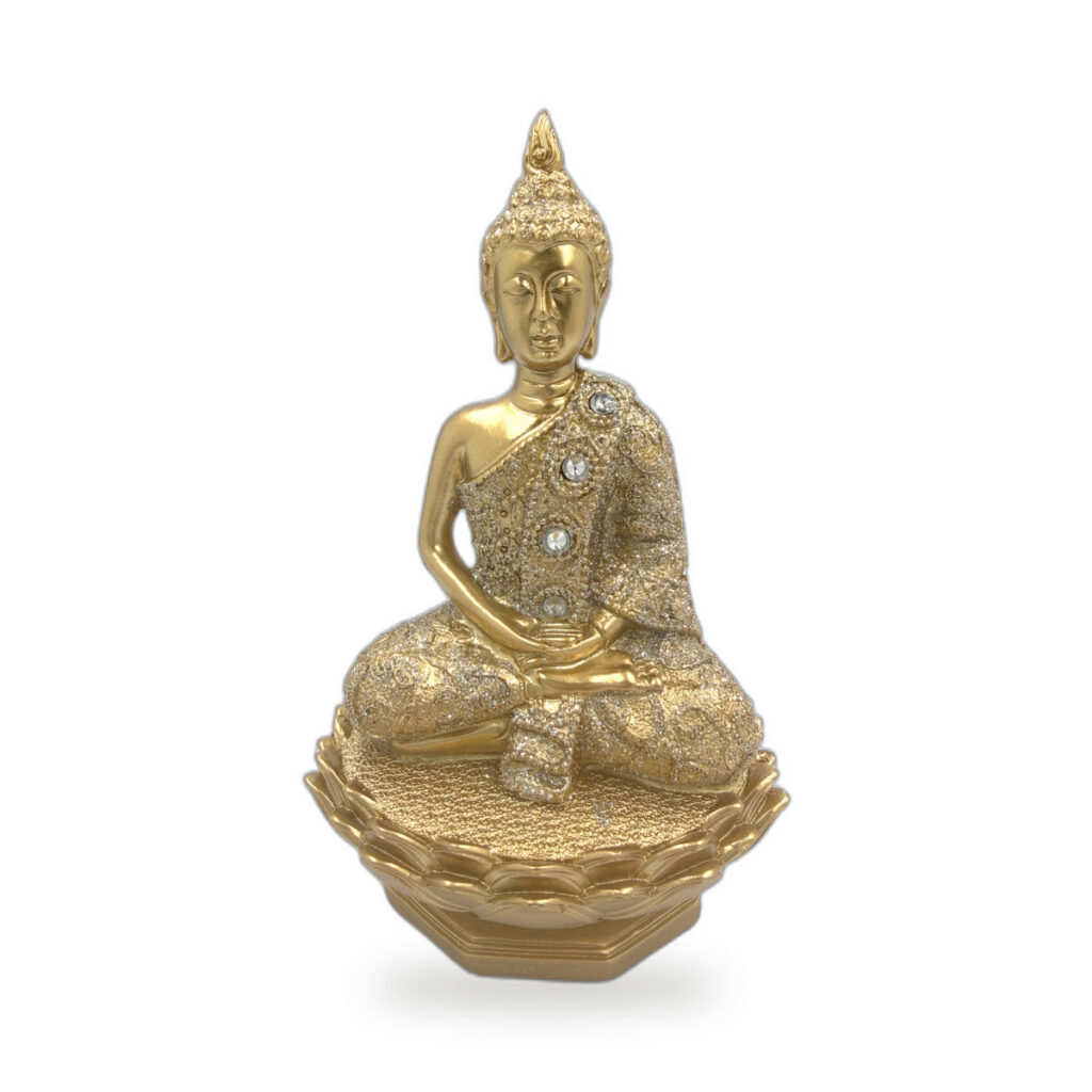 Buddha - soška Feng shui - zlatá barva B12