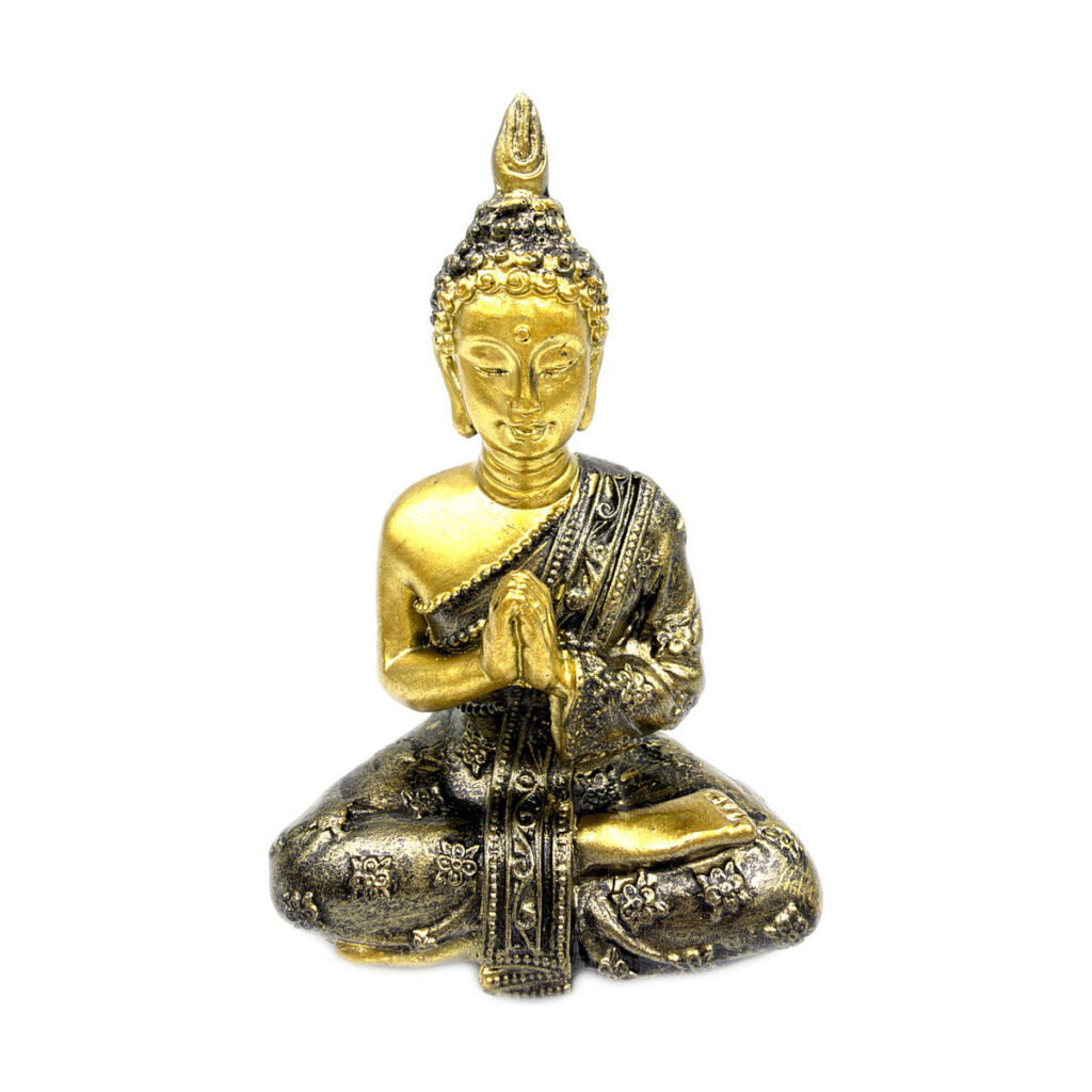 Buddha - soška Feng shui - zlatá barva B14
