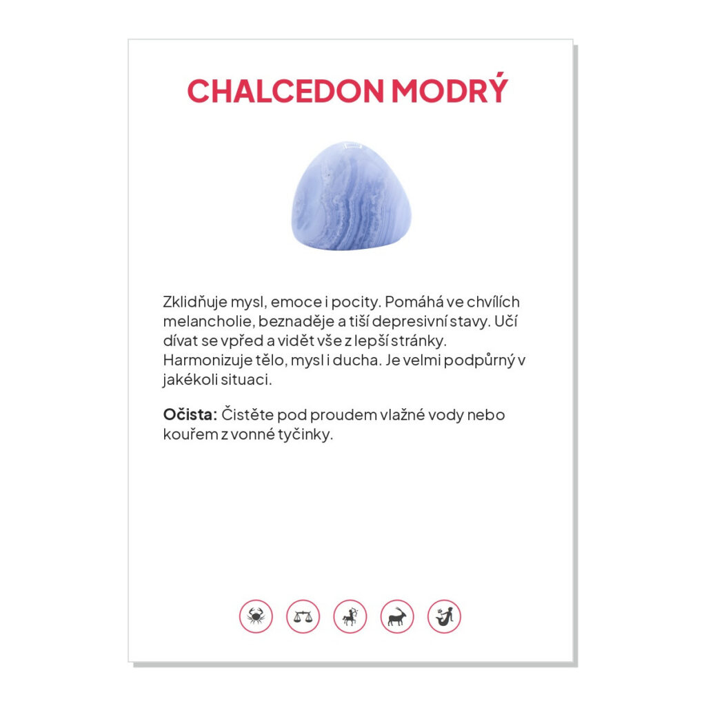 Chalcedon modrý - kartička