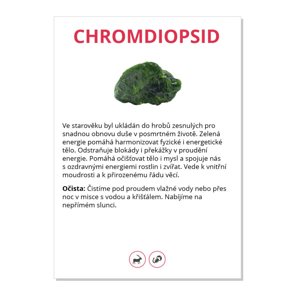 Chromdiopsid - kartička