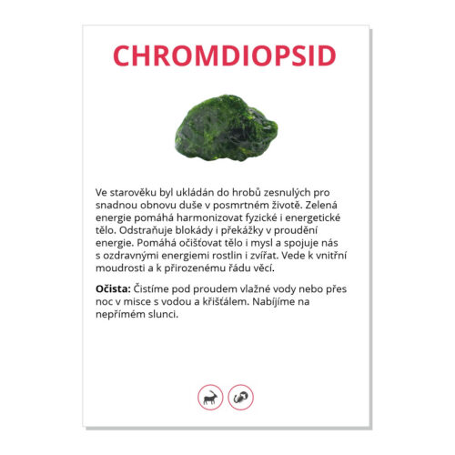 Chromdiopsid - kartička