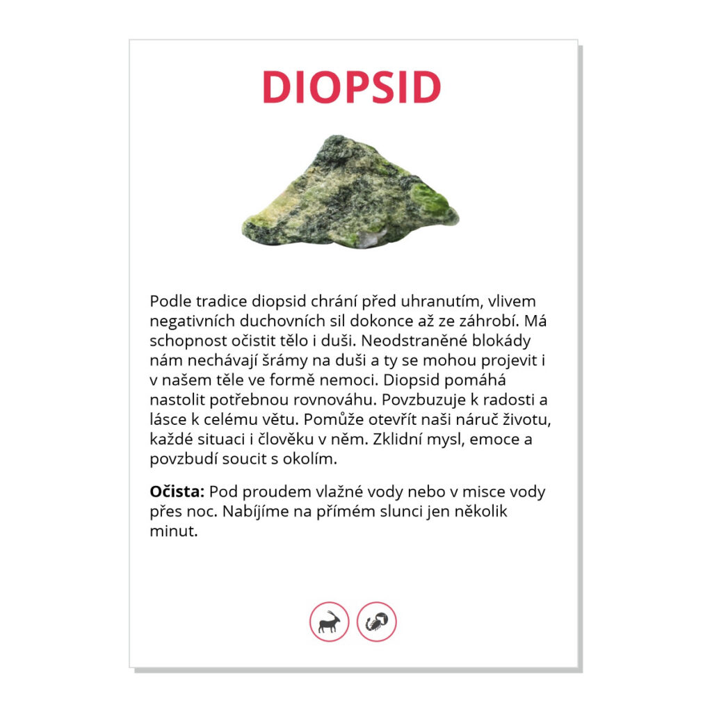 Diopsid - kartička