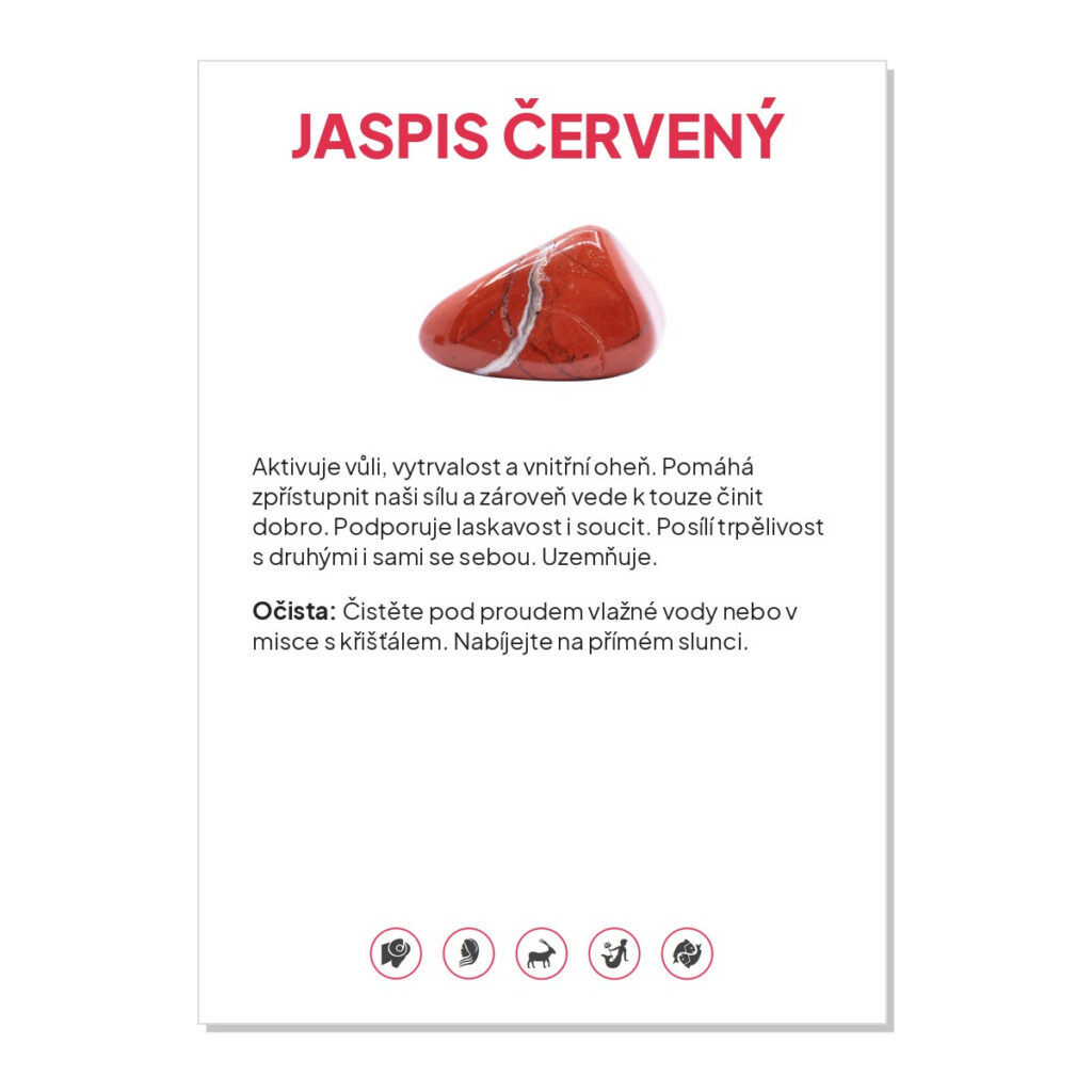 Jaspis červený - kartička