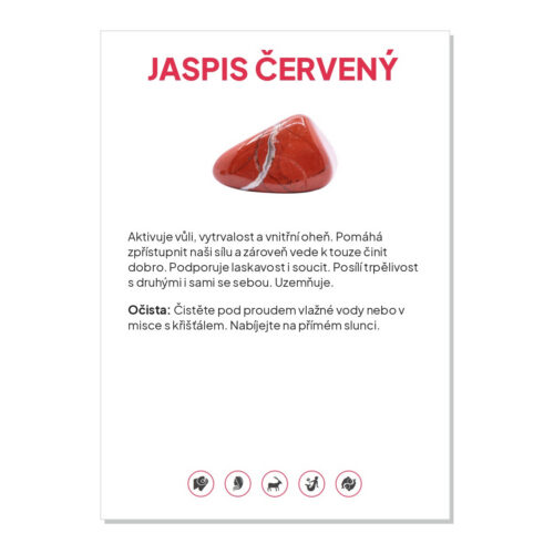 Jaspis červený - kartička