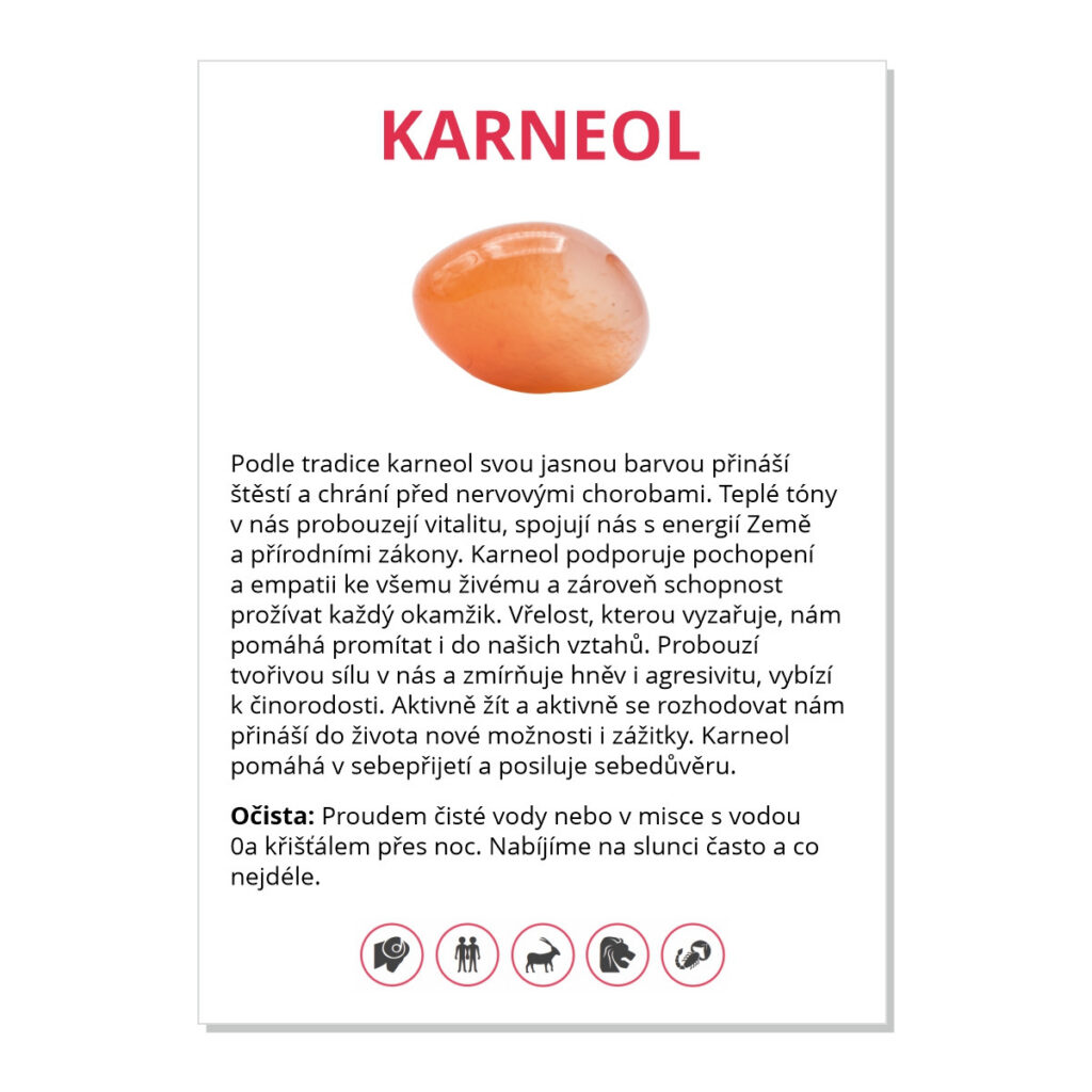 Karneol - kartička