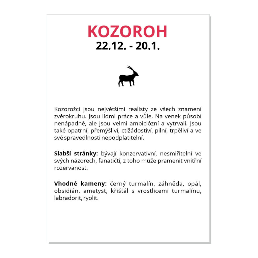 Kozoroh - kartička