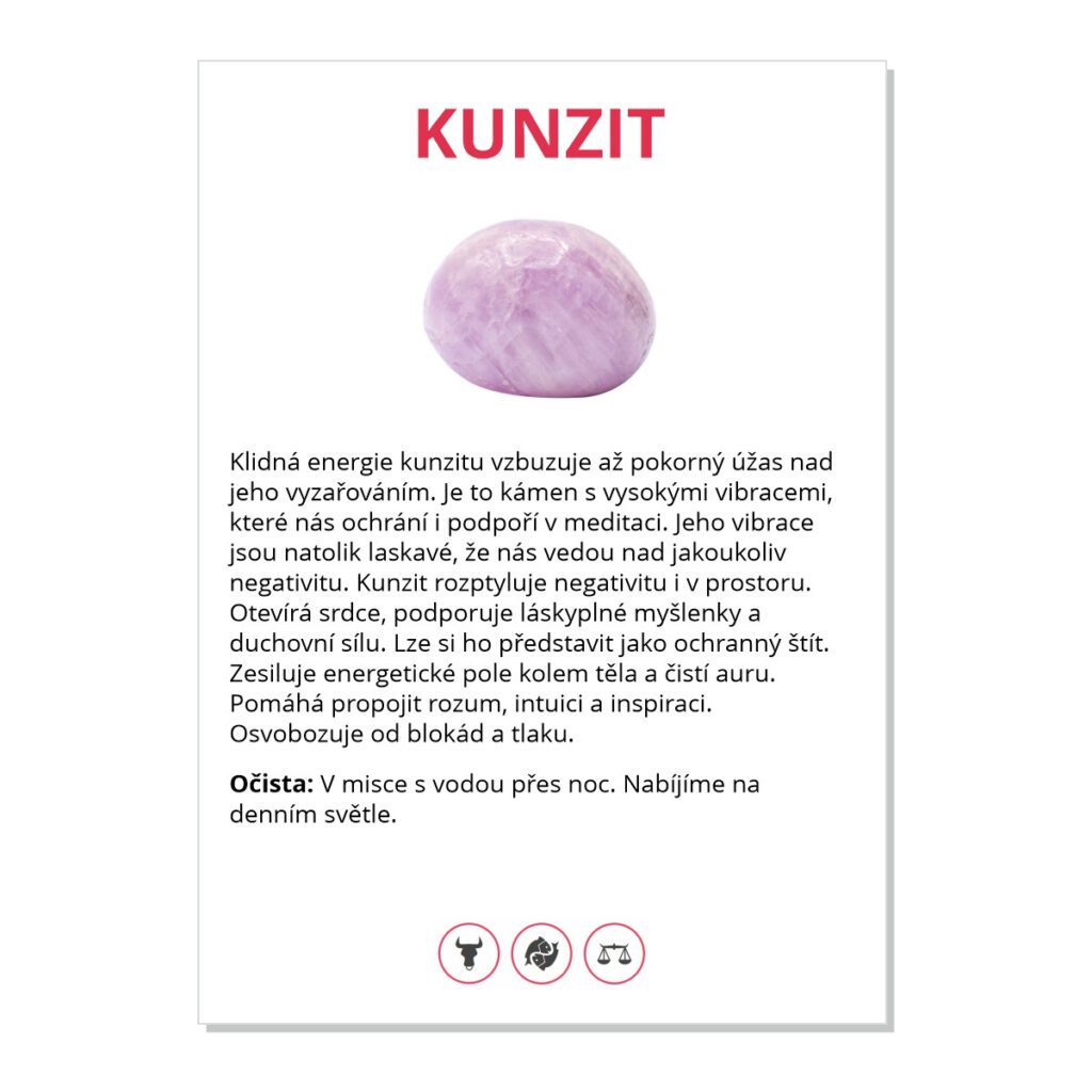 Kunzit - kartička