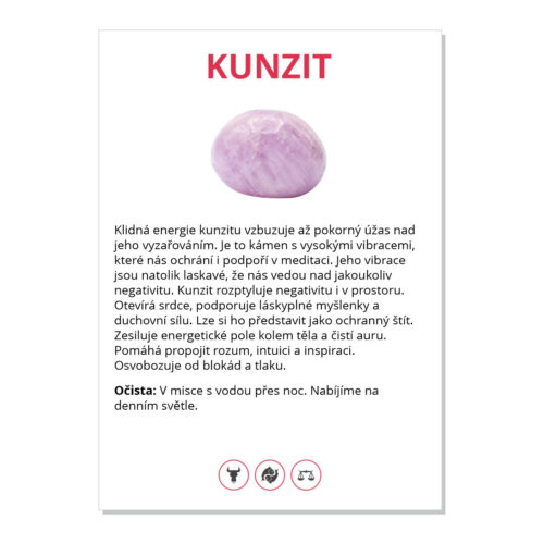 Kunzit - kartička