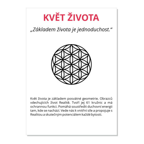 Květ života - kartička