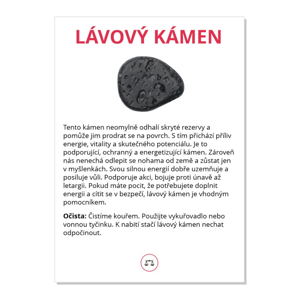 Lávový kámen - kartička