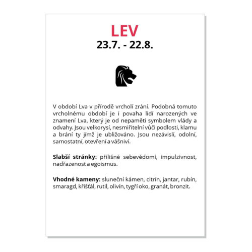 Lev - kartička