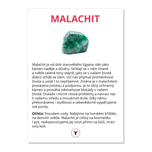 Malachit - kartička