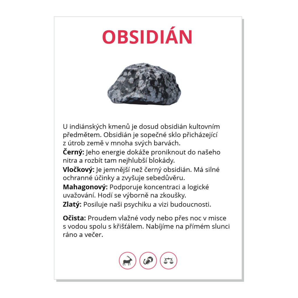 Obsidián - kartička