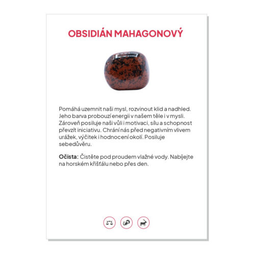 Obsidián mahagonový - kartička