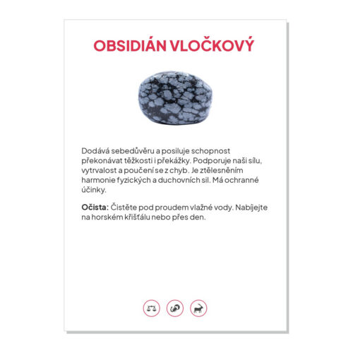 Obsidián vločkový - kartička