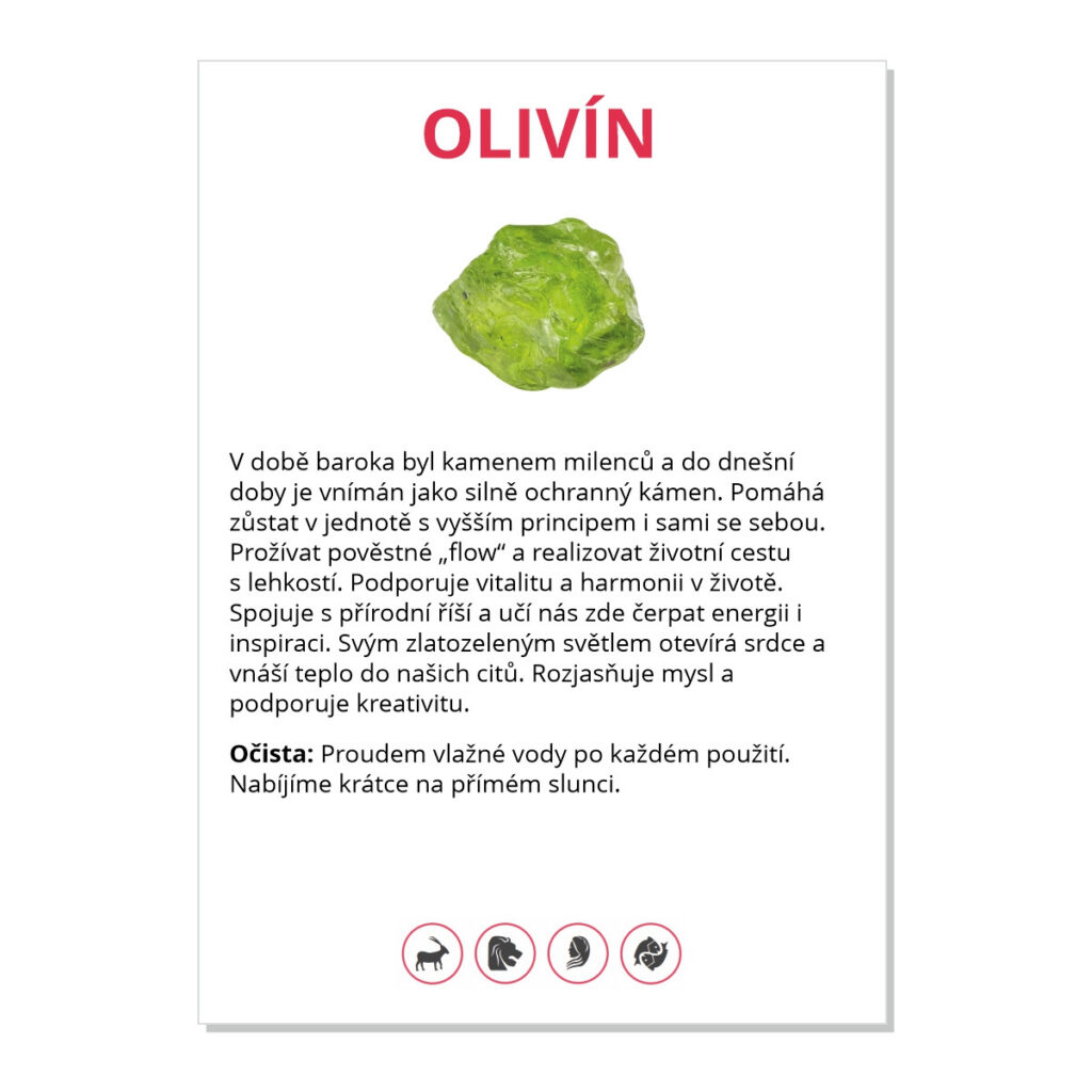 Olivín - kartička