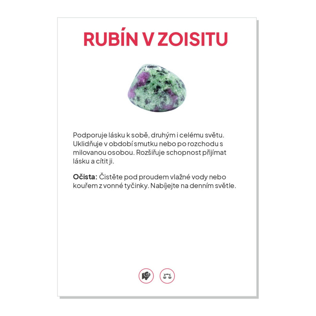 Rubín v zoisitu - kartička
