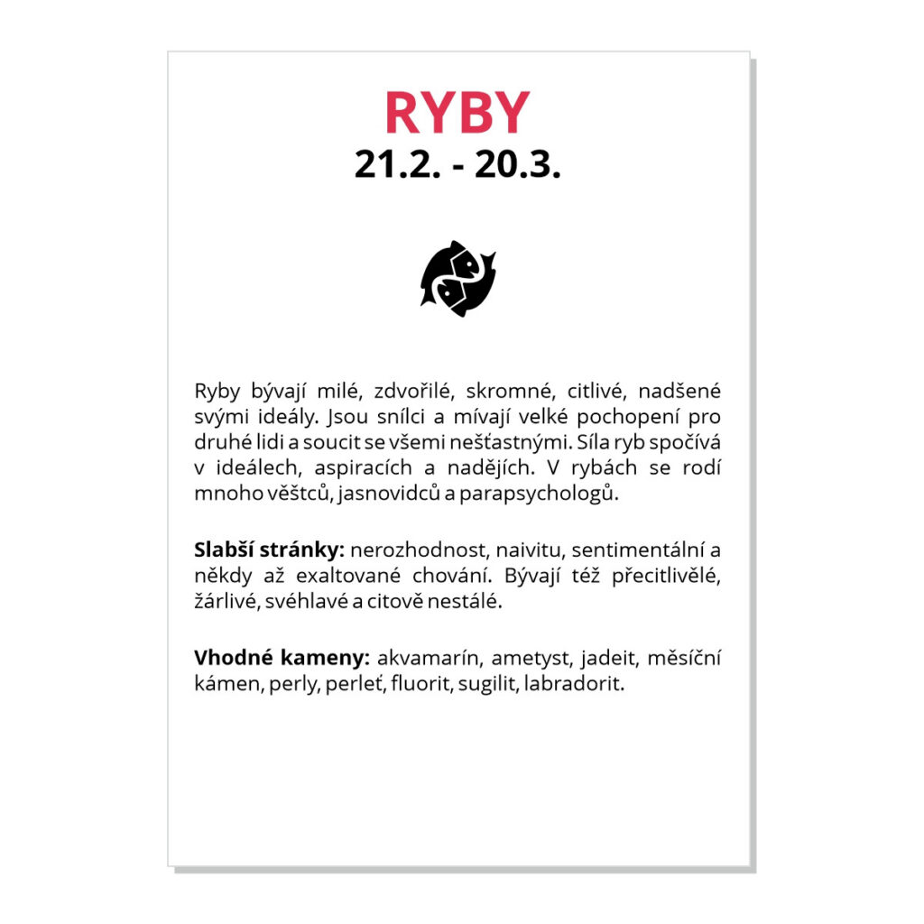 Ryby - kartička