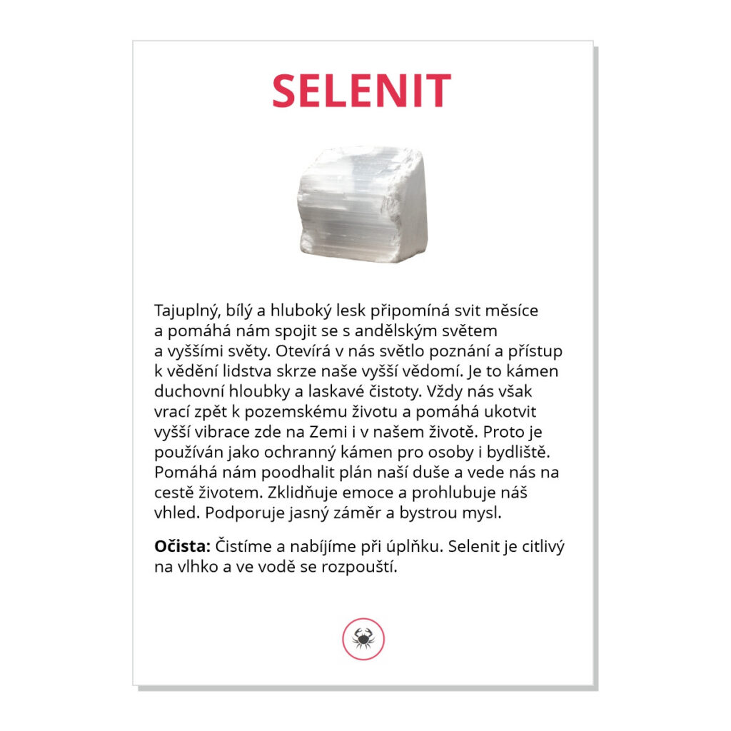 Selenit - kartička