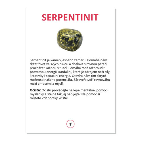 Serpentinit - kartička