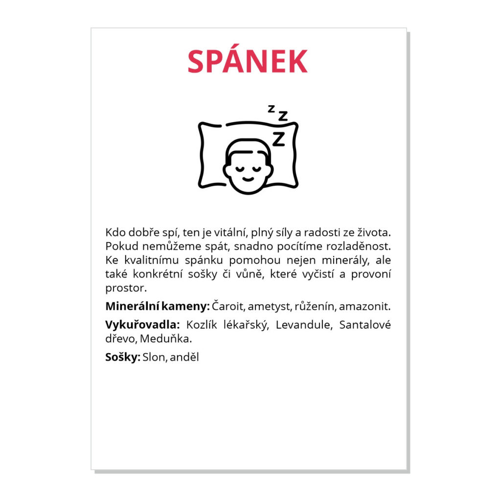 Spánek - kartička