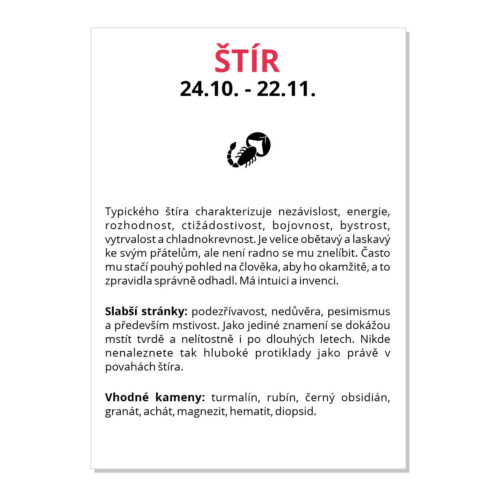 Štír - kartička