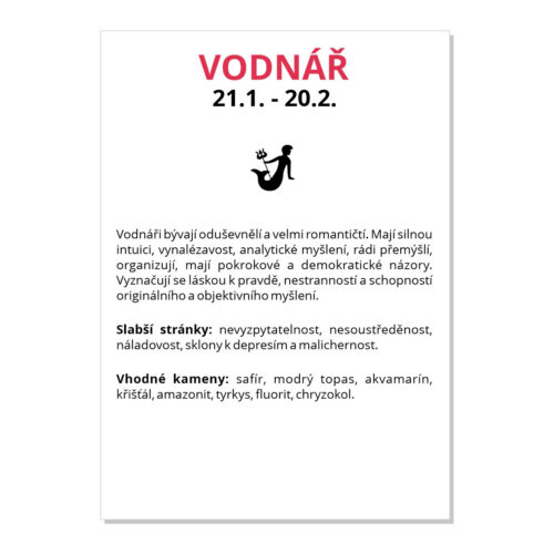 Vodnář - kartička