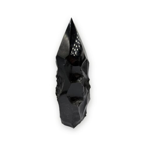 Obsidián černý – hrot – broušený kámen OBC40
